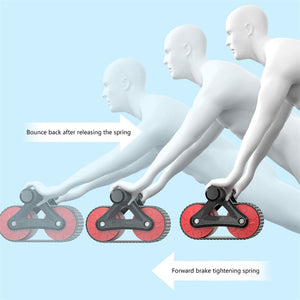 Double Wheel Automatic Rebound Ab Roller Exerciser