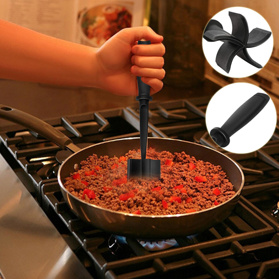 Multifunctional Heat-Resistant Nylon Meat Chopper and Masher for Cooking and Hamburger Making