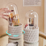 360 Rotating Acrylic Makeup Brush Holder with Lid