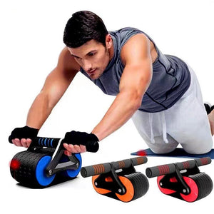 Double Wheel Automatic Rebound Ab Roller Exerciser