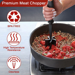 Multifunctional Heat-Resistant Nylon Meat Chopper and Masher for Cooking and Hamburger Making