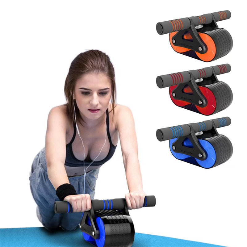 Double Wheel Automatic Rebound Ab Roller Exerciser