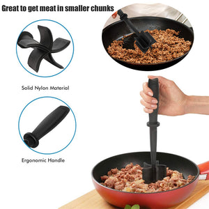 Multifunctional Heat-Resistant Nylon Meat Chopper and Masher for Cooking and Hamburger Making