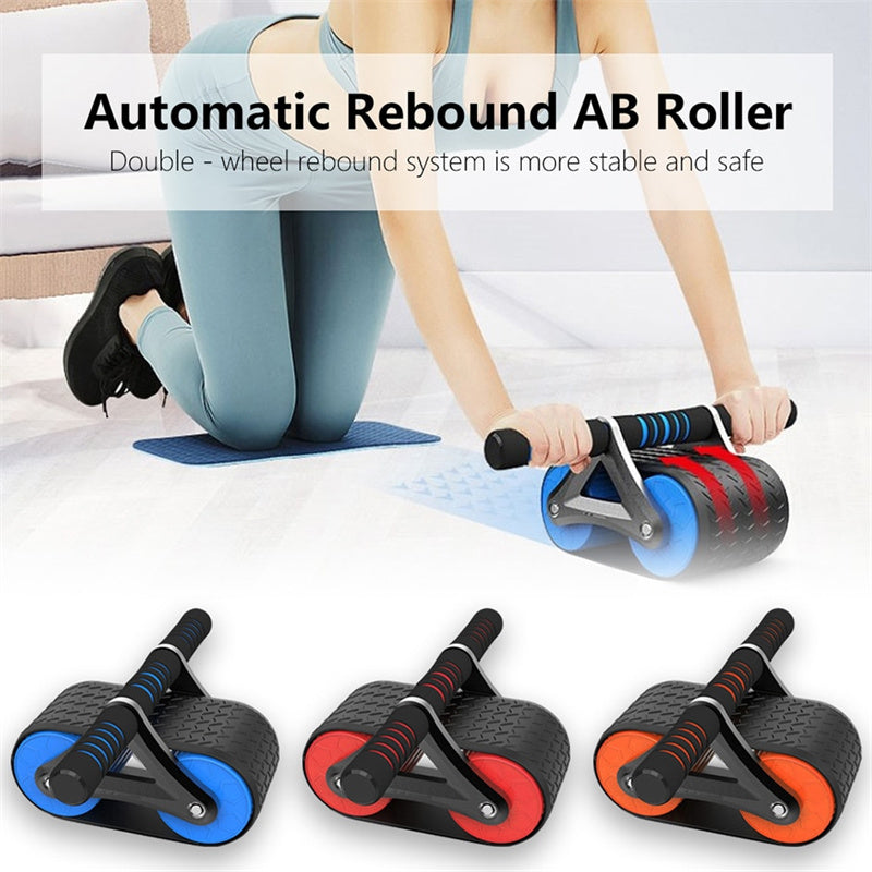 Double Wheel Automatic Rebound Ab Roller Exerciser