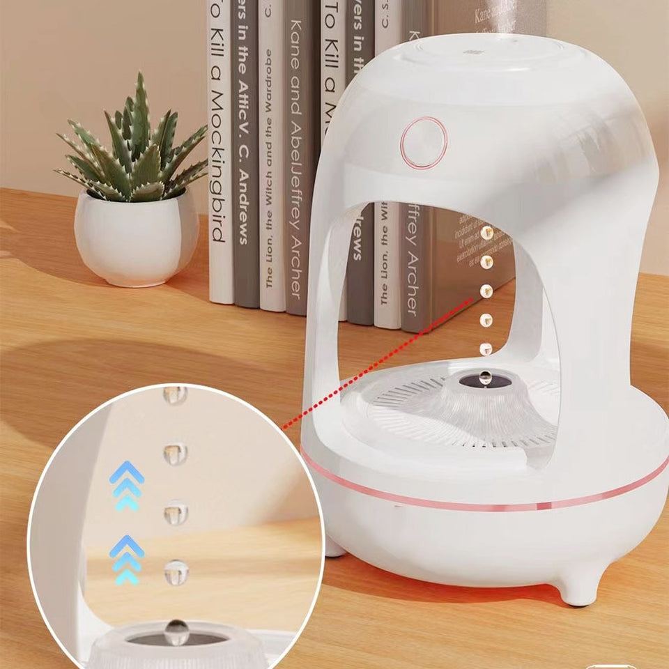 Anti-Gravity Levitating Water Drops Humidifier with LED Night Light