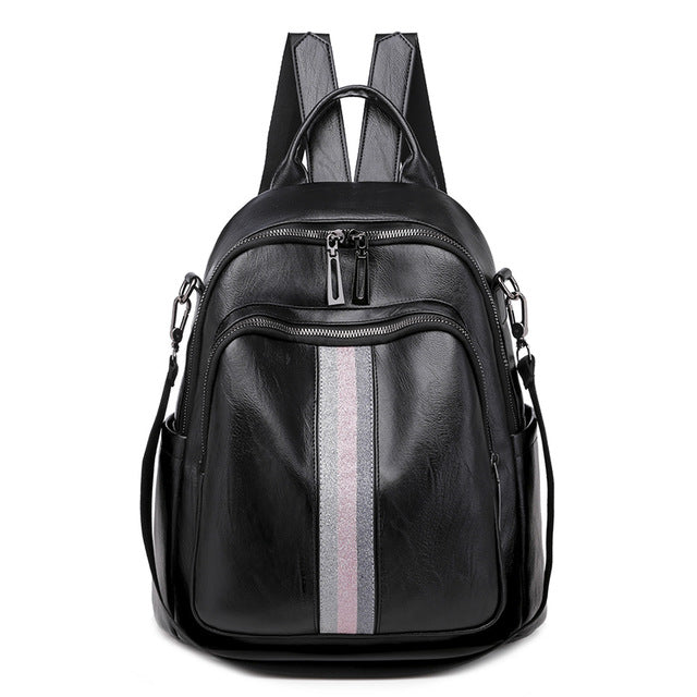 Fashion Wear Resistant Pu Soft Leather Backpack