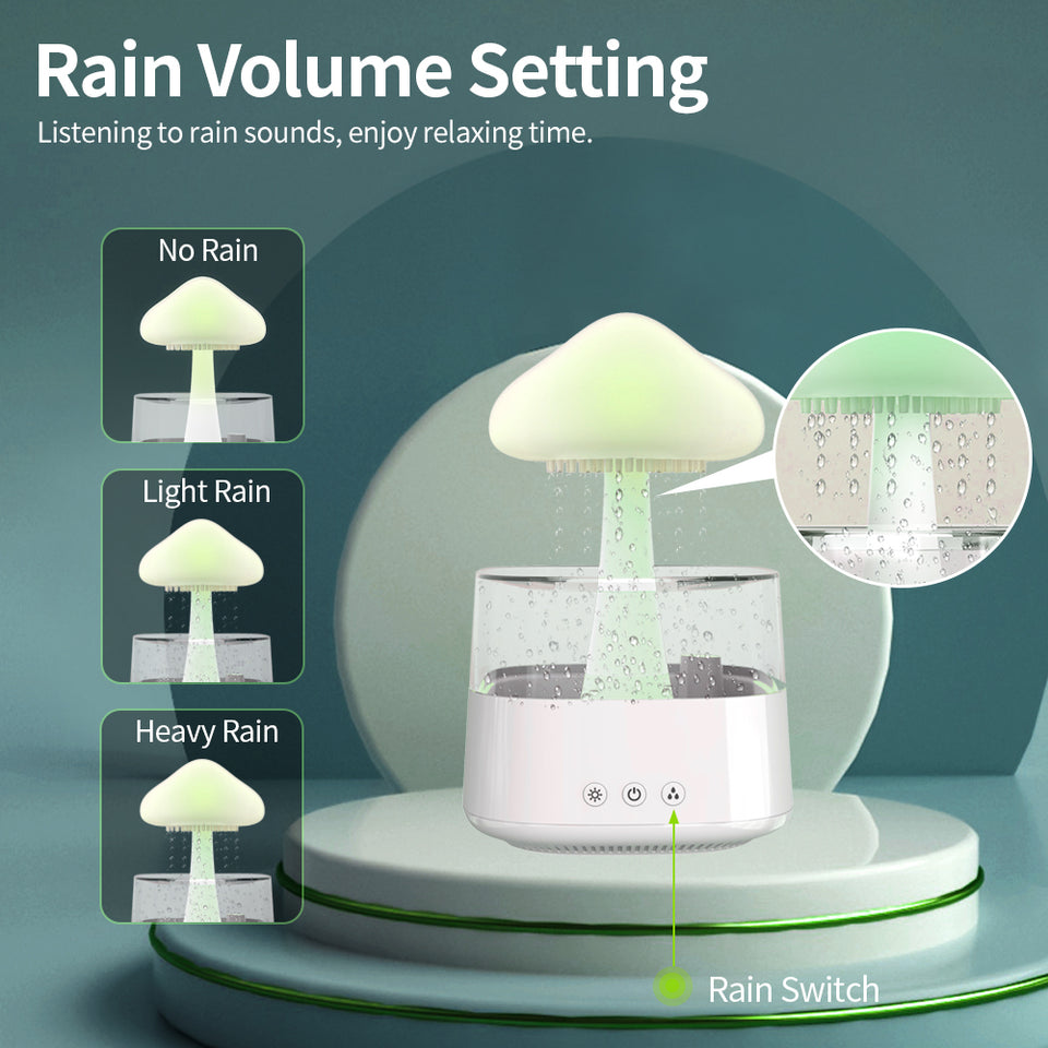2-in-1 Rain Cloud Humidifier and Aromatherapy Diffuser with Raining Cloud Night Light